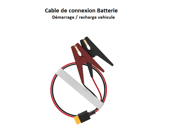 Station D'énergie Bluetti AC200Max en vente sur la boutique en ligne de Captivan Vue pack sur mesure Cable Demarrage